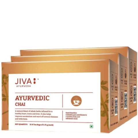 1 - Jiva Ayurveda Ayurvedic Chai,  Unflavoured (Pack of 3)  25 Tea Bag(s) 