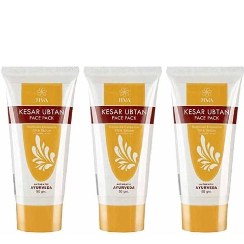 1 - Jiva Kesar Ubtan Face Pack,  50 g  for All Skin Types (Pack of 3) 