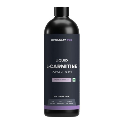 2 - Nutrabay Pro Liquid L-Carnitine + Vitamin B5,  450 ml  Raspberry Blast 