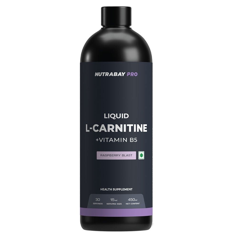 2 - Nutrabay Pro Liquid L-Carnitine + Vitamin B5,  450 ml  Raspberry Blast 