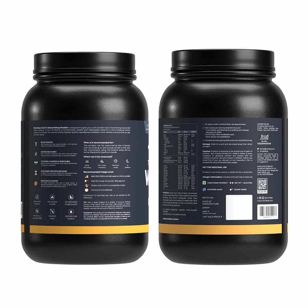 4 - Nutrabay Gold Tri-Blend Whey Protein,  2.2 lb  Kesar Badam Pista 