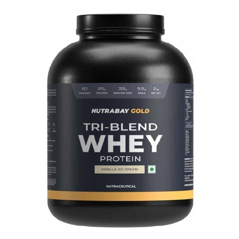 1 - Nutrabay Gold Tri-Blend Whey Protein,  4.4 lb  Vanilla Ice Cream 