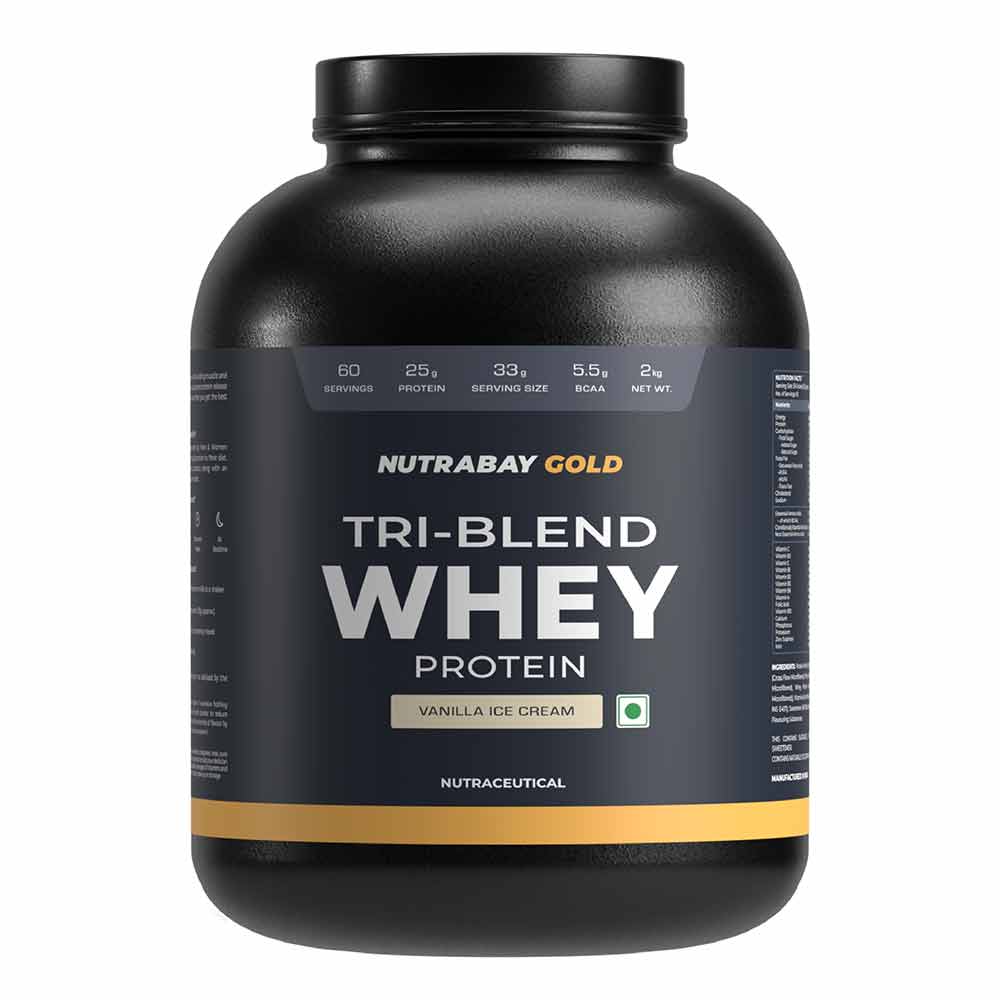1 - Nutrabay Gold Tri-Blend Whey Protein,  4.4 lb  Vanilla Ice Cream 