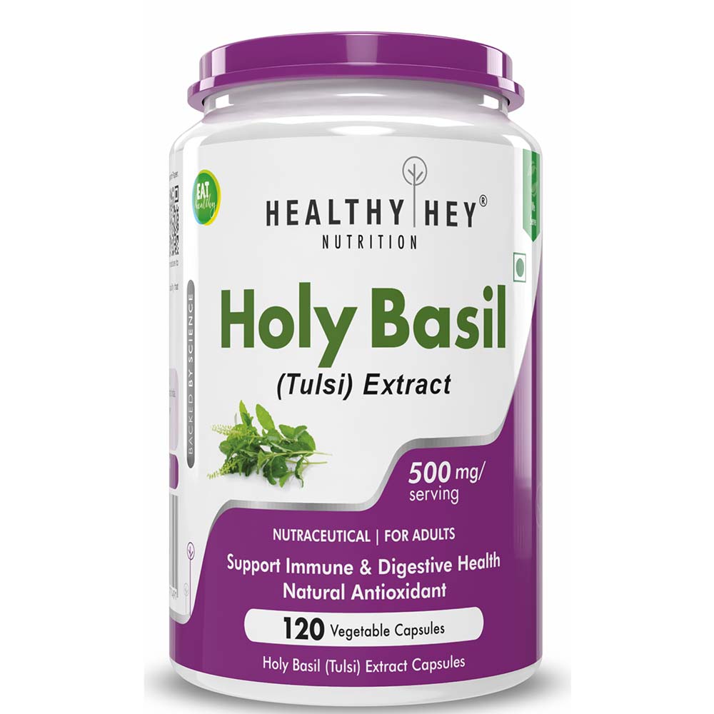 1 - HealthyHey Nutrition Holy Basil (Tulsi) Extract,  120 capsules 