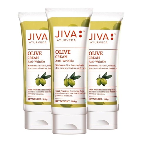 1 - Jiva Ayurveda Olive Cream, 100 g Anti-Wrinkle (Pack of 3)
