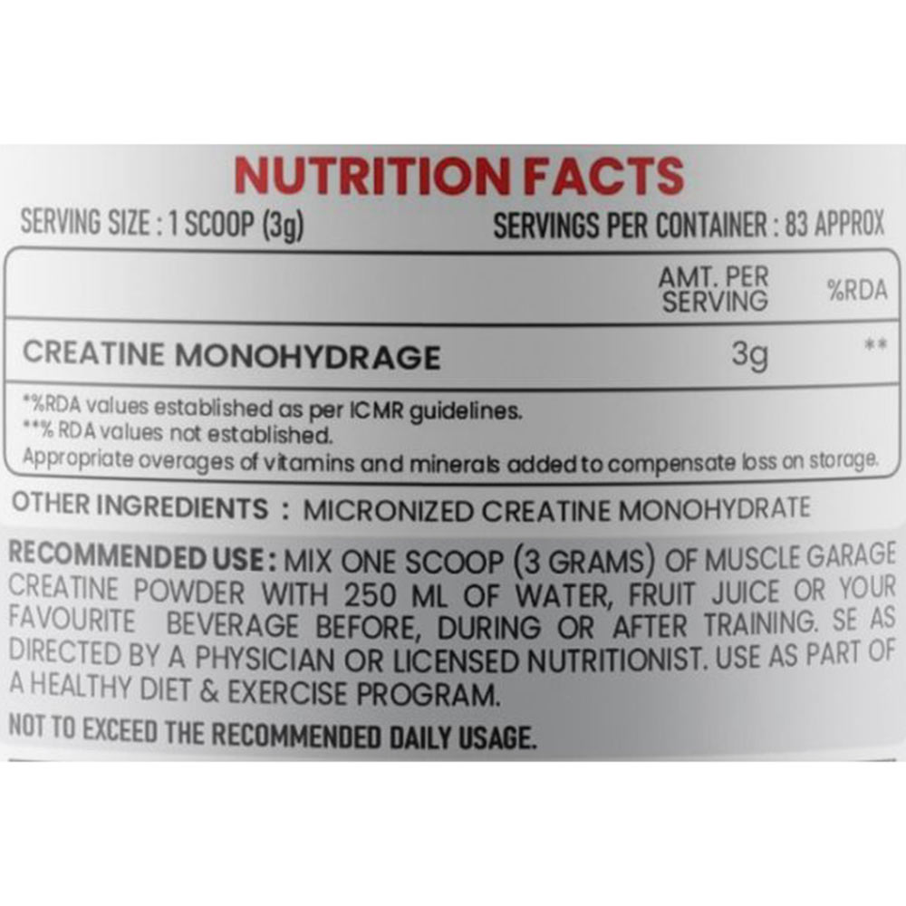 4 - Muscle Garage Creatine,  Unflavoured  0.55 lb 