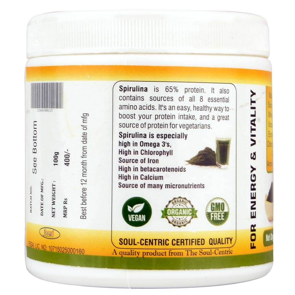benefits - Soul Centric Organic Spirulina Powder,  100 g 