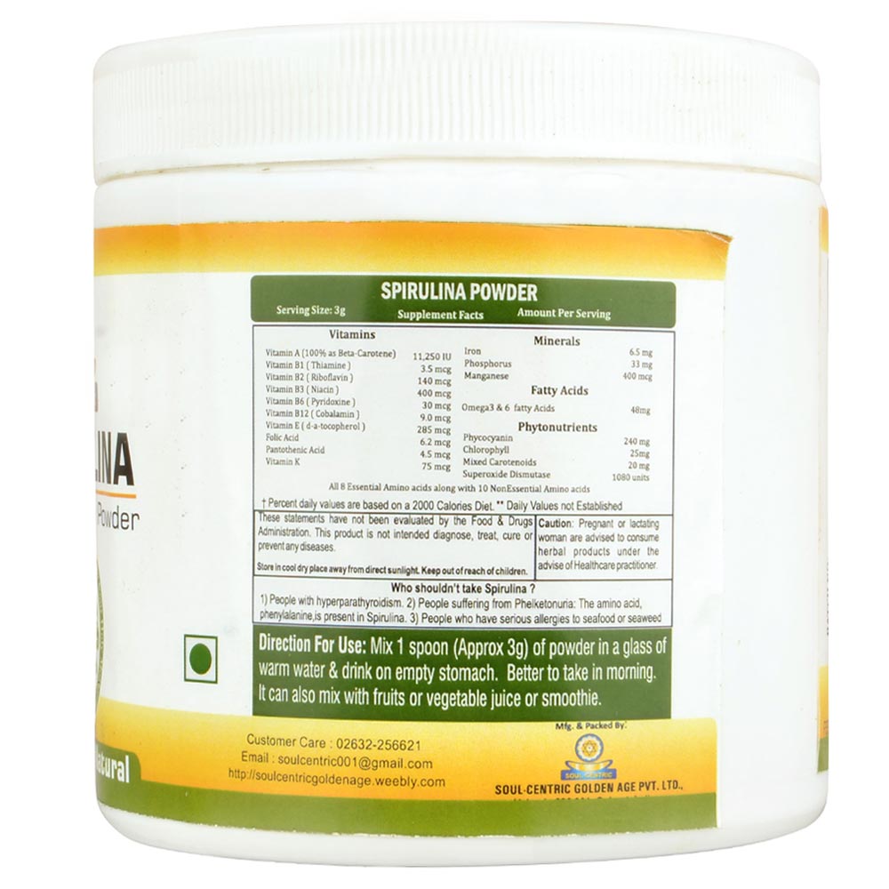 supplementinfo - Soul Centric Organic Spirulina Powder,  100 g 