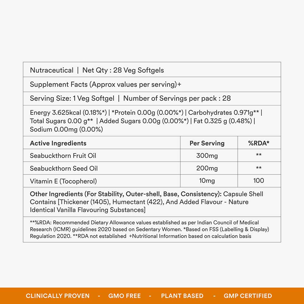 6 - Origins Nutra Sea Buckthorn Oil 500mg (Pack of 3),  28 softgels 