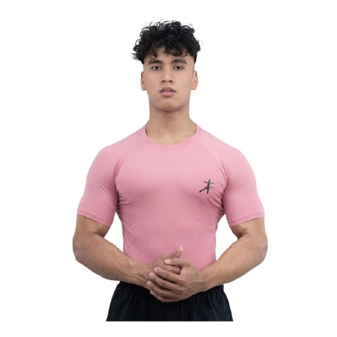 1 - Athflex Men's Half Sleeve Edge Compression T-Shirt,  XXL  Cameo Pink 