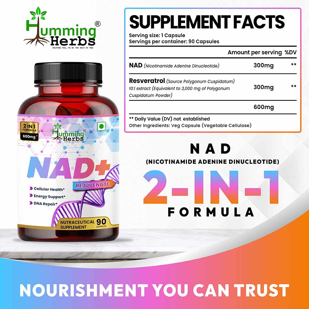 2 - Humming Herbs NAD+,  90 capsules 