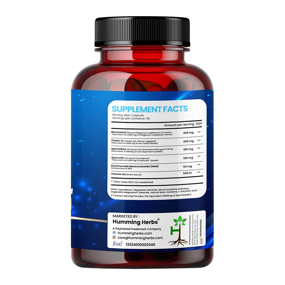 1 - Humming Herbs Resveratrol NMN + Quercetin,  60 capsules 