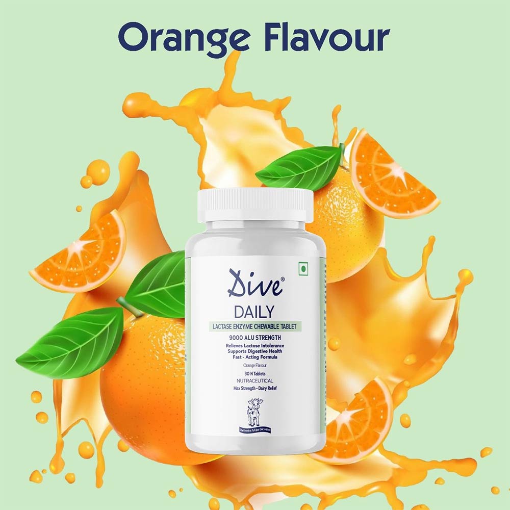 6 - Dive Daily Lactase Enzyme Flavour Orange,  30 tablet(s) 