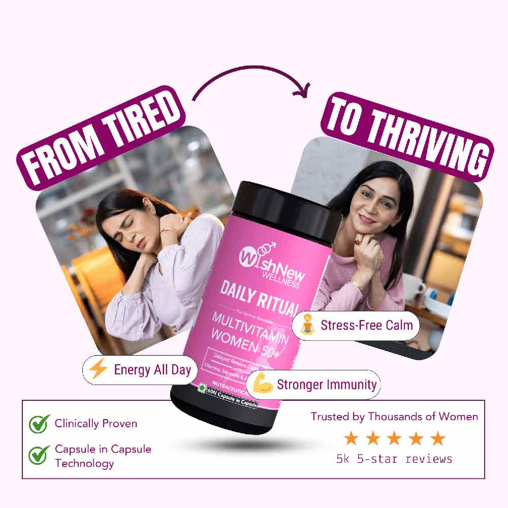 8 - WishNew Wellness Daily Ritual Multivitamin for Women 50+,  60 capsules  Unflavoured 