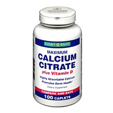 Nature's Bounty Maximum Calcium Citrate Plus Vitamin D, Unflavoured 100 caplets Nature's Bounty Maximum Calcium Citrate Plus Vitamin D, Unflavoured 100 caplets
