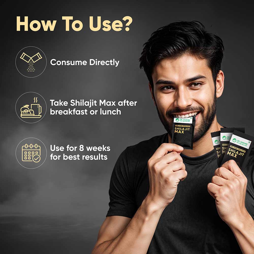 7 - Dr. Vaidya's 100% Pure Himalayan Shilajit Max flavour Coffee,  15 sachets/pack 
