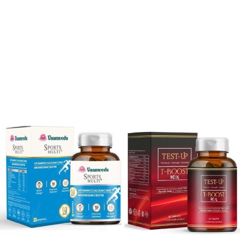 1 - Vaamveda Sports Multi+ & Test-Up Natural Testo Boost Combo,  60 tablet(s)  Unflavoured 
