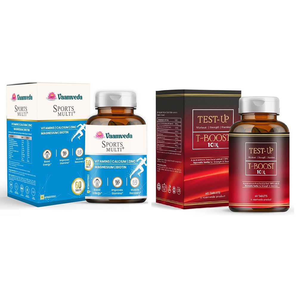 1 - Vaamveda Sports Multi+ & Test-Up Natural Testo Boost Combo,  60 tablet(s)  Unflavoured 