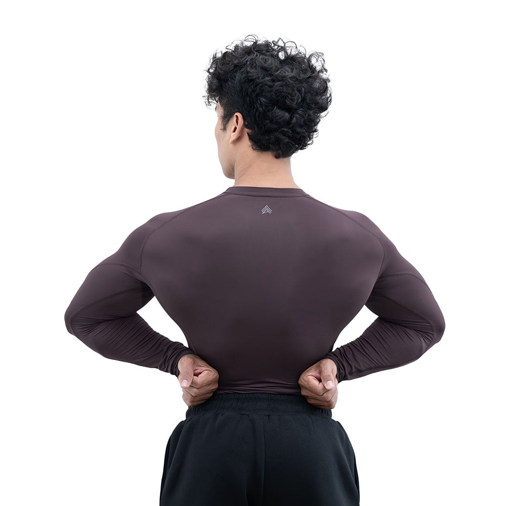5 - Athflex Men's Full Sleeve Ace Compression T-Shirt,  Large  Aubergine 