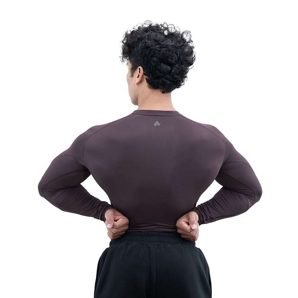 5 - Athflex Men's Full Sleeve Ace Compression T-Shirt,  XL  Aubergine 