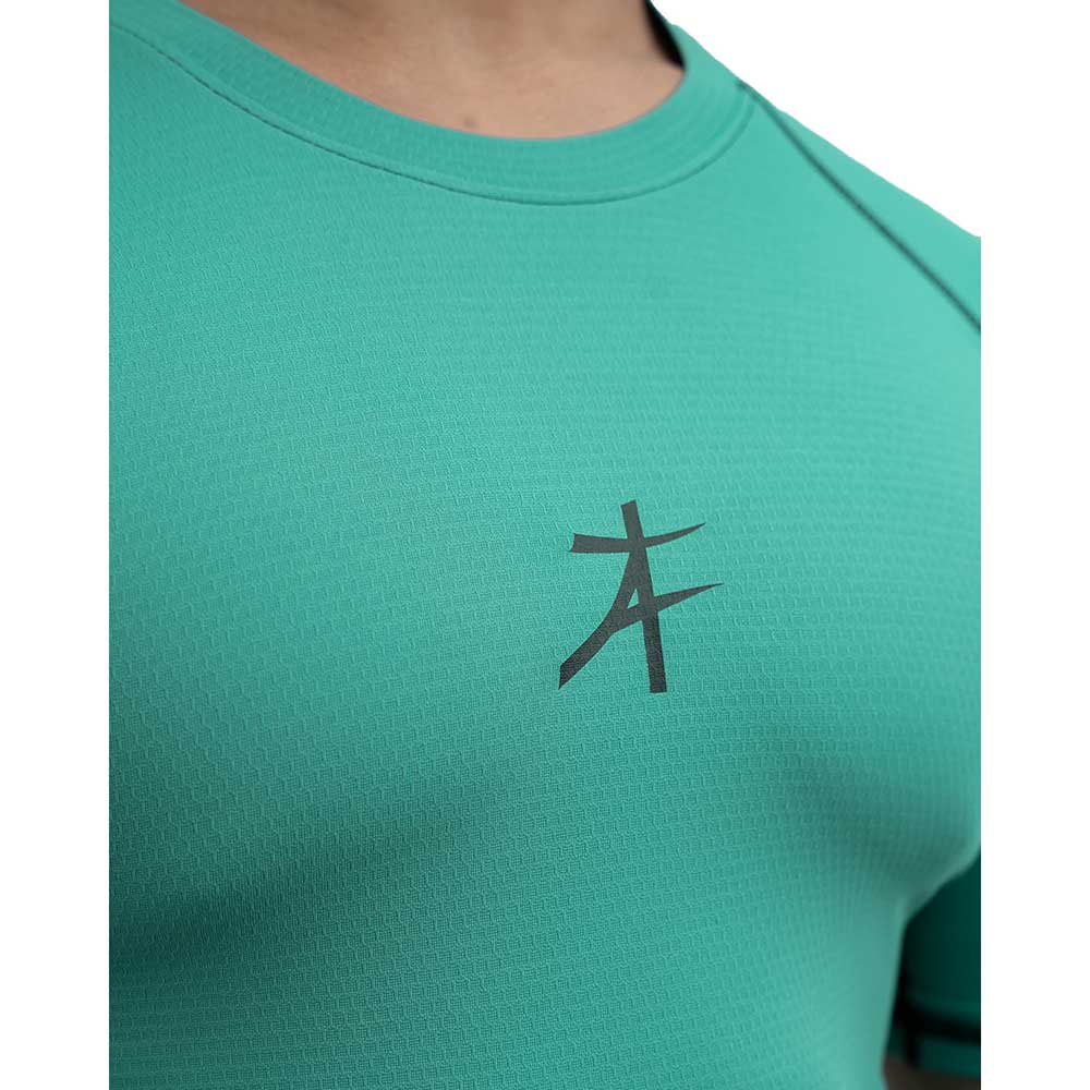 7 - Athflex Men's Muscle Fit Half Sleeve Textured Compression T-Shirt,  XXL  Bayside Green 