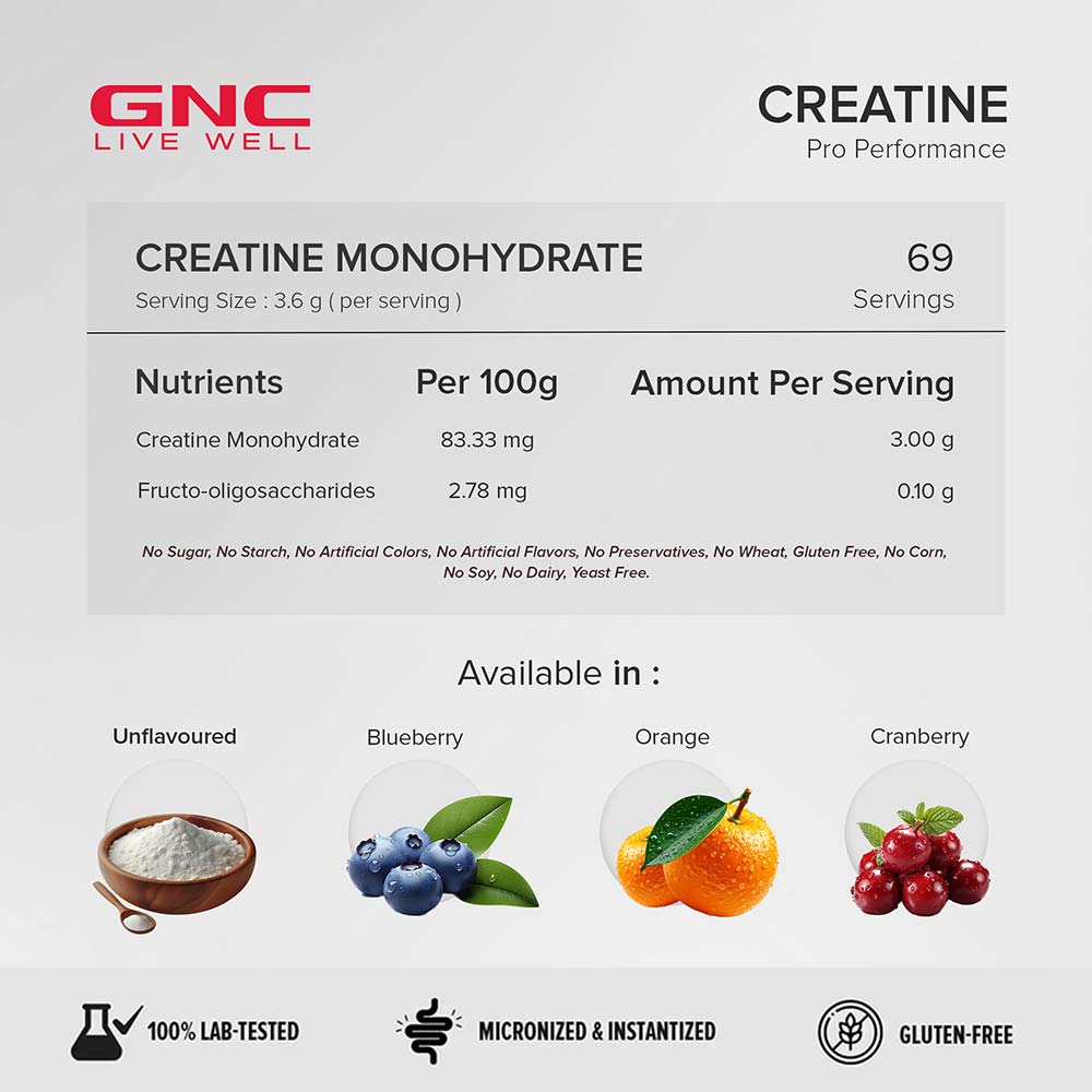 2 - GNC Pro Performance Pure Micronized Creatine Monohydrate,  Orange  0.55 lb 