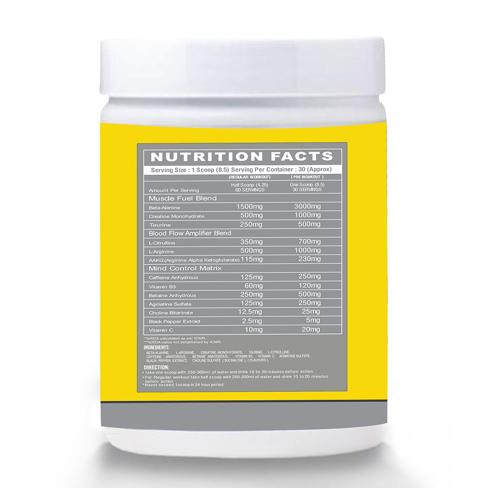 3 - Muscle Performance Storm Pre Workout,  0.55 lb  Fruit Punch with Steel Shaker 