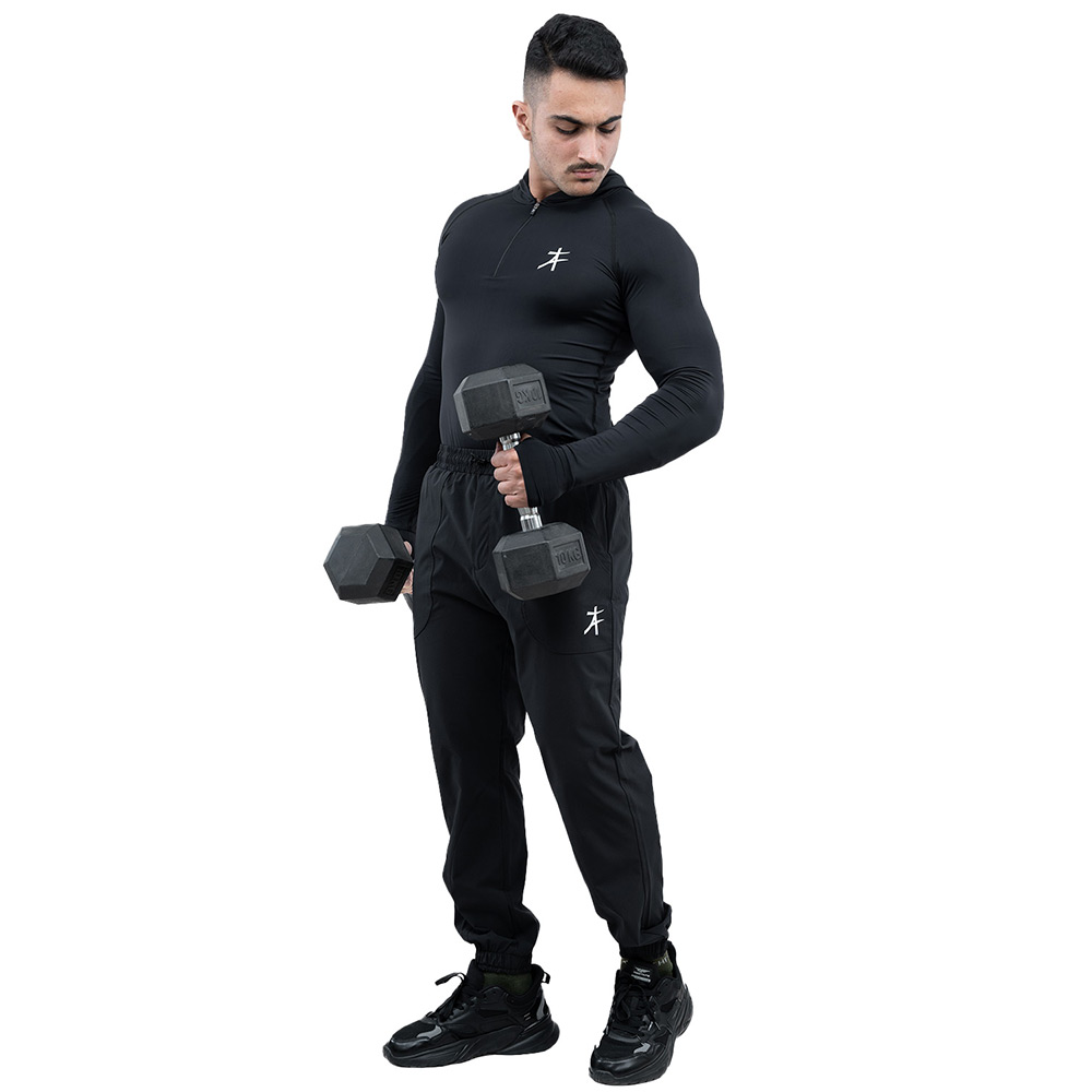 1 - Athflex Men's Performance Assassin Compression Hoodie,  Black  Medium 