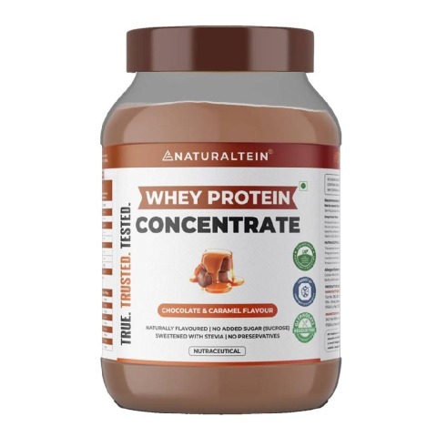 1 - NATURALTEIN Whey Protein Concentrate,  2.2 lb  Chocolate & Caramel 