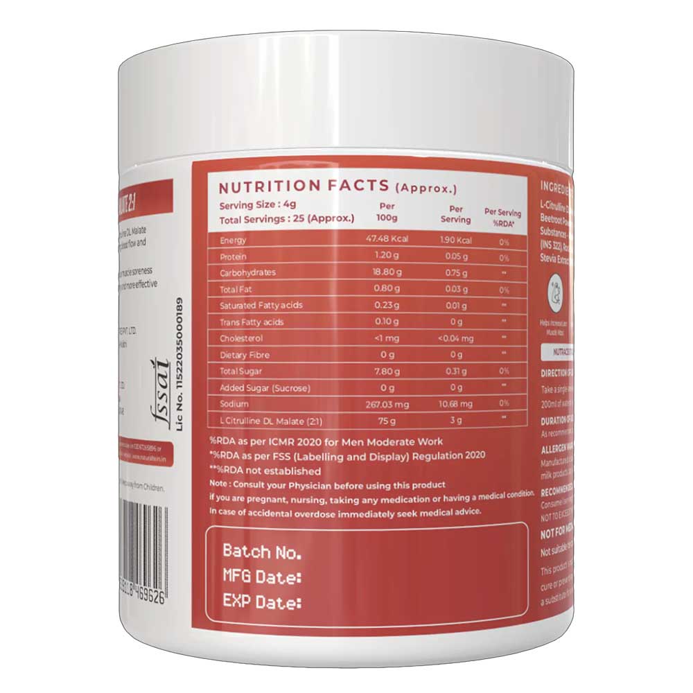 2 - NATURALTEIN L-Citrulline DL Malate,  0.22 lb  Watermelon 