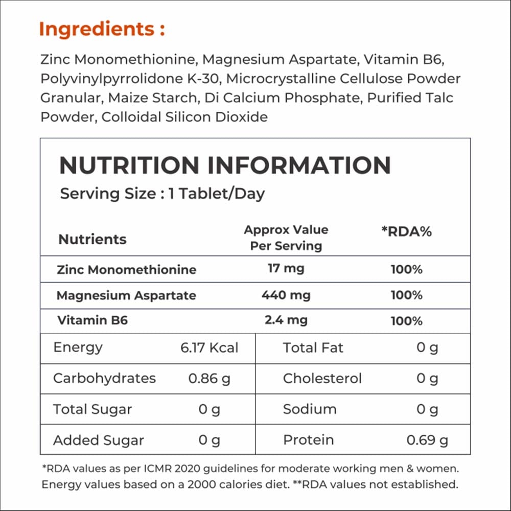 4 - NATURALTEIN ZMA (Zinc Magnesium Vitamin B6),  30 tablet(s)  Unflavoured 