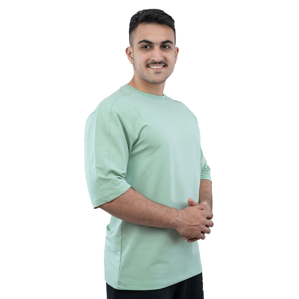 2 - Athflex Men's Flex Ample Oversize T-Shirt,  Medium  Green 