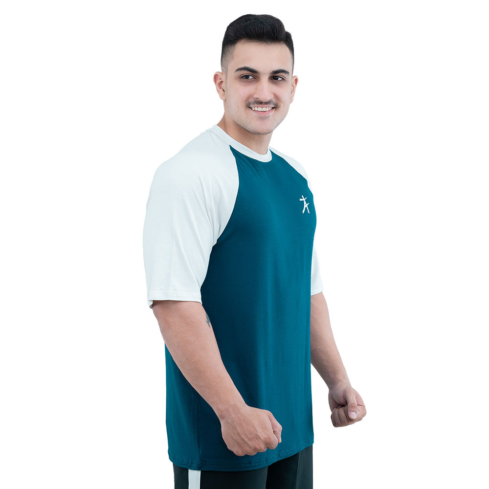 3 - Athflex Men's 90's Oversized Raglan T-Shirt,  Large  Royal Blue 