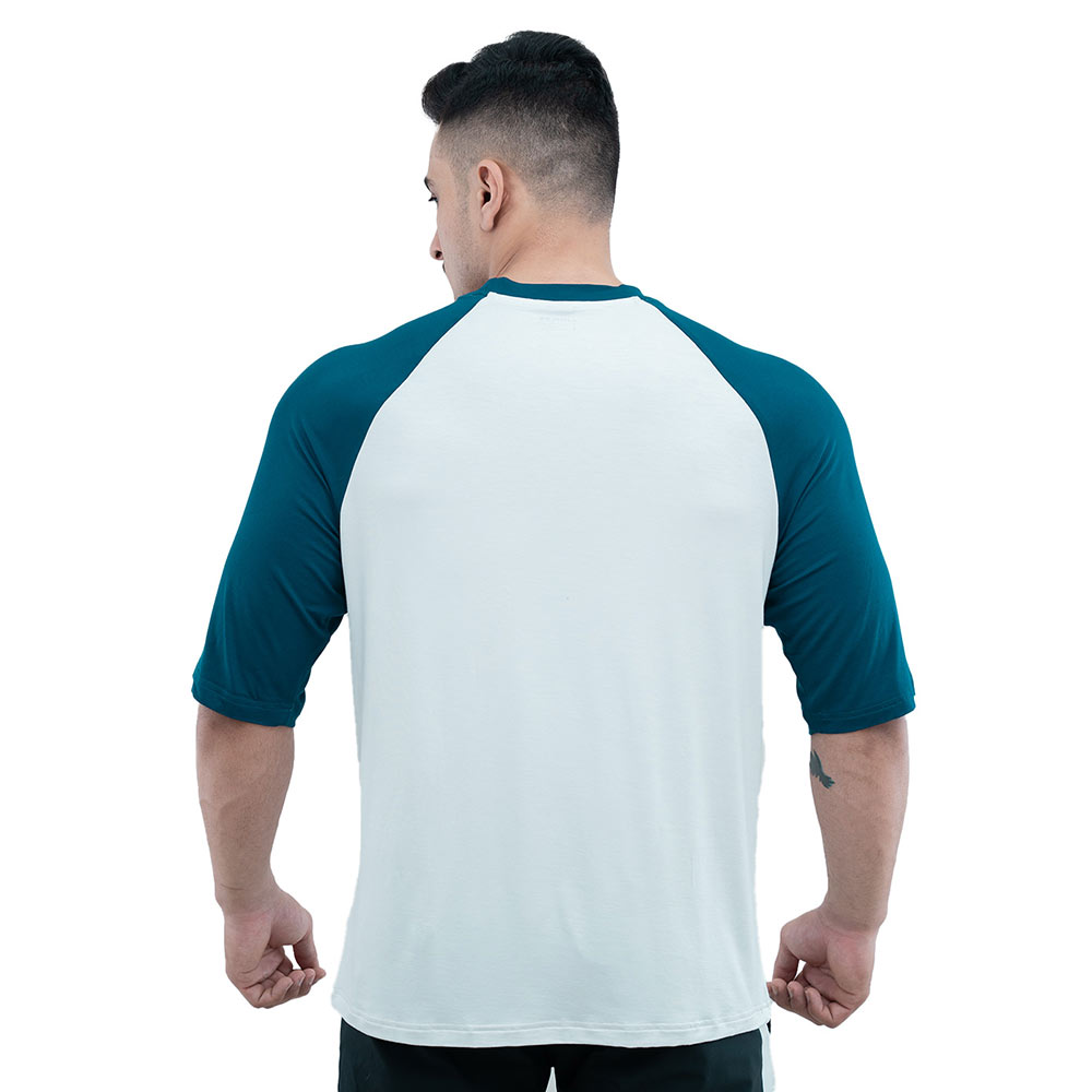 4 - Athflex Men's 90's Oversized Raglan T-Shirt,  Large  Morning Mist 