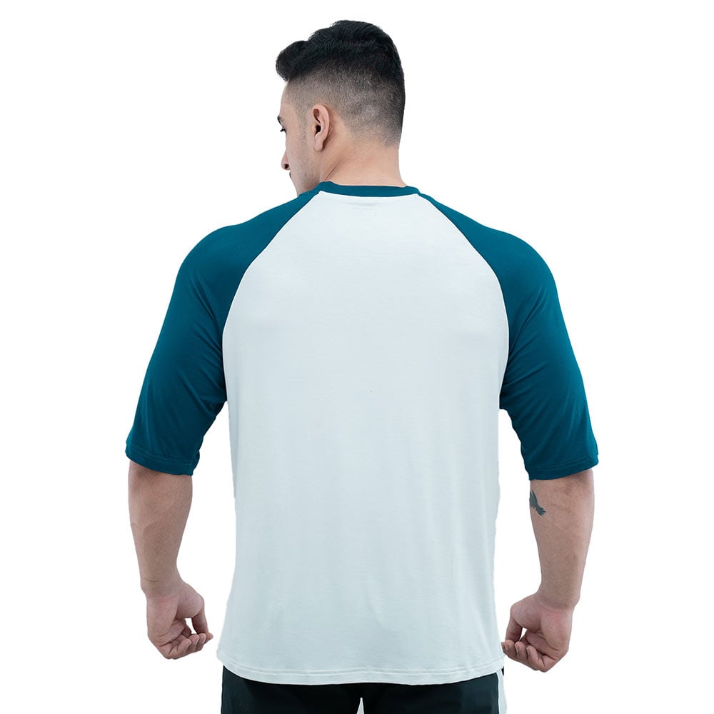 4 - Athflex Men's 90's Oversized Raglan T-Shirt,  Medium  Morning Mist 