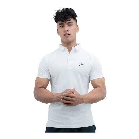 1 - Athflex Men's Regular Fit Half Sleeve Pique Polo T-Shirt,  XXL  Marble White 