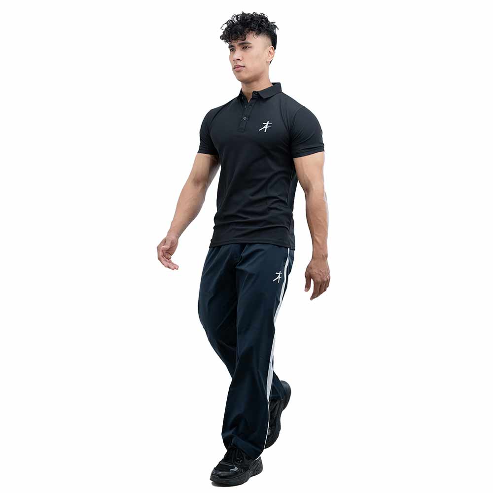 6 - Athflex Men's Regular Fit Half Sleeve Pique Polo T-Shirt,  Small  Stud Black 