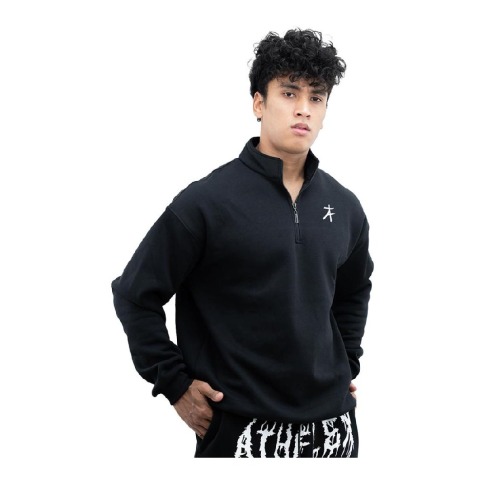 1 - Athflex Men's Relaxed Fit Dark Flex Pullover,  Black  Medium 