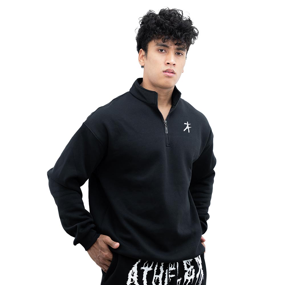 1 - Athflex Men's Relaxed Fit Dark Flex Pullover,  Black  Small 