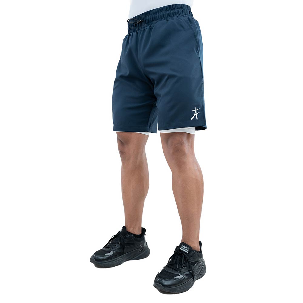 3 - Athflex Men's Nylon-Spandex Workout 2in1 Shorts,  Medium  Blue 