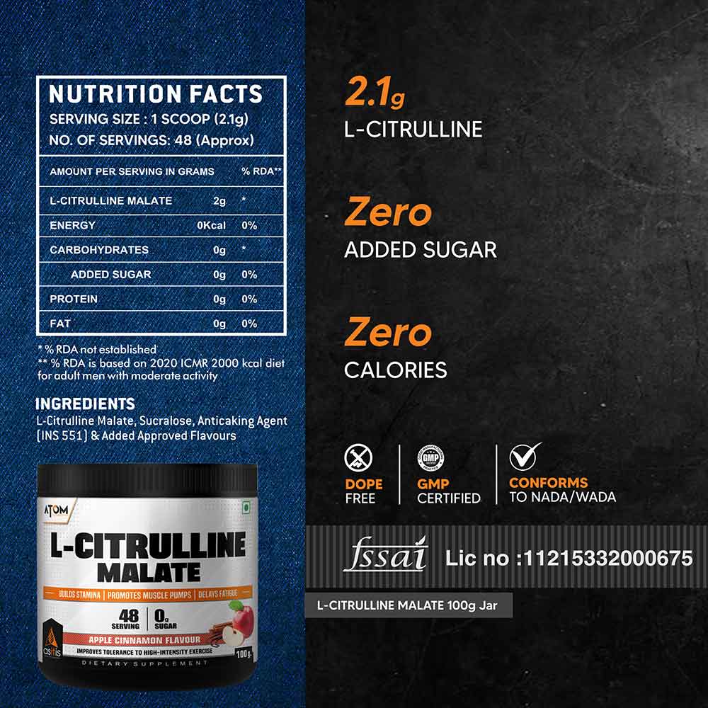 7 - AS-IT-IS Nutrition ATOM L-Citrulline Malate,  0.22 lb  Apple Cinnamon 