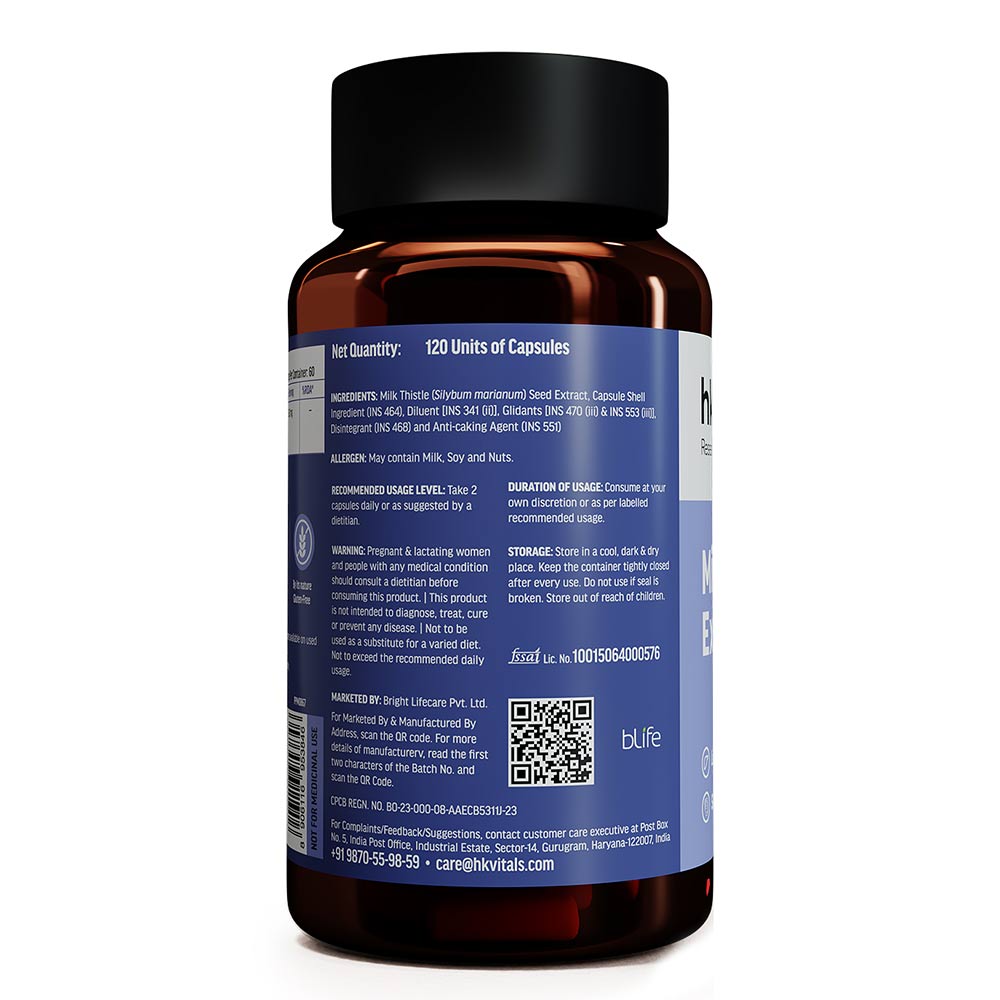 1 - HK Vitals Milk Thistle Extract 600mg,  120 capsules