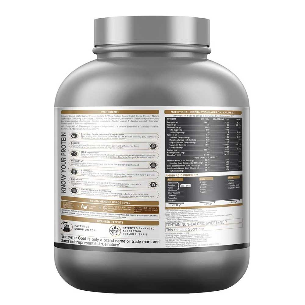 3 - MuscleBlaze Biozyme Gold 100% Whey OP,  4.4 lb  Double Rich Chocolate