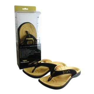 Zori Orthotic Slippers Unisex, Tan & Black 6