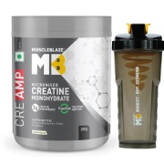 MuscleBlaze Creatine Monohydrate CreAMP Unflavoured 0.55 lb with Cyclone Shaker