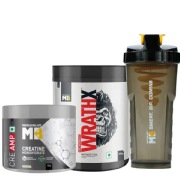 MuscleBlaze Pre Workout WrathX & Creatine Monohydrate CreAMP 0.22 lb & Shaker Combo