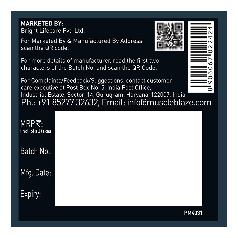 7 - MuscleBlaze L-Glutamine,  0.55 lb  Fruit Punch 