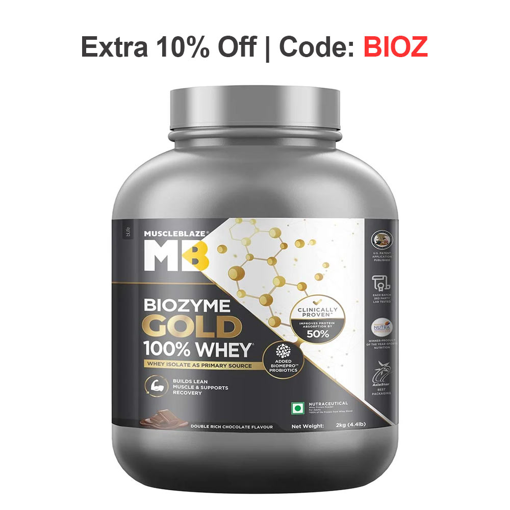 MuscleBlaze Biozyme Gold 100% Whey,  4.4 lb  Double Rich Chocolate 