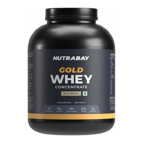 1 - Nutrabay Gold Concentrate Whey Protein, 4.4 lb Cafe Mocha