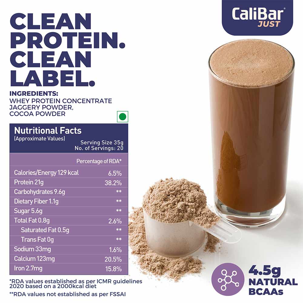 3 - Calibar Just Whey Protein,  1.54 lb  Chocolate 